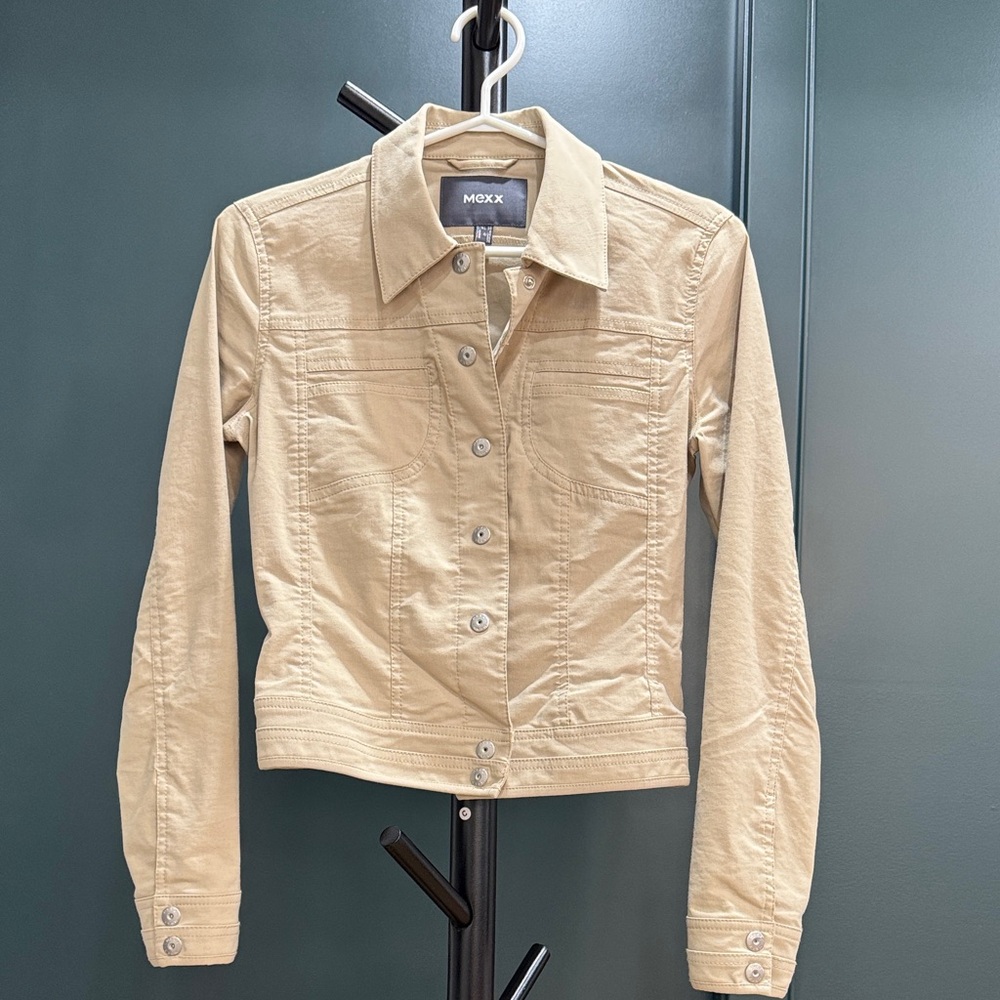 MEXX Light Beige Button-Front Jean Jacket